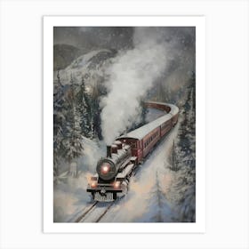 Winter Forest Train Art Print