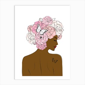 Flower Girl Dark Skin Two Art Print