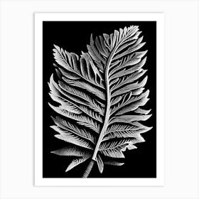 Cedar Leaf Linocut 2 Art Print