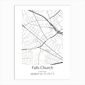 Falls,United States Minimalist Map Art Print