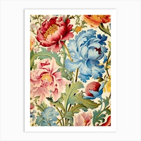 Floral Wallpaper 347 Art Print