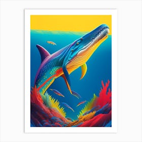 Mosasaurus 1 Primary Colours Dinosaur Art Print