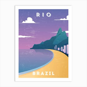 Rio/Rio de Janeiro, Brazil — Retro travel minimalist poster Art Print