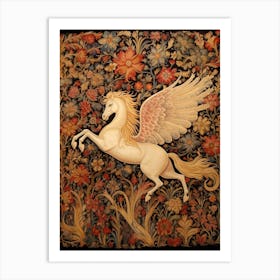 Pegasus Tapestry Style Floral Art Print