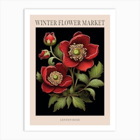 Lenten Rose 4 Winter Flower Market Poster Art Print