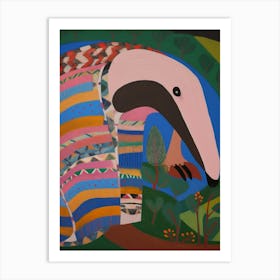 Maximalist Animal Painting Anteater 1 Art Print