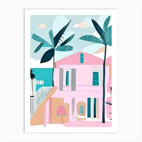 Bimini Bahamas Muted Pastel Tropical Destination Art Print