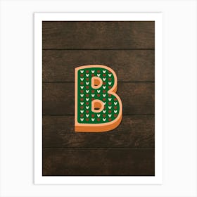 Gingerbread Christmas Letters Living Room Holiday Display 02 Art Print