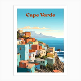 Cape Verde Africa Oceanview Travel Art Illustration Art Print