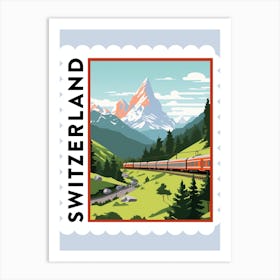 Switzerland Travel Stamp Poster Art Print