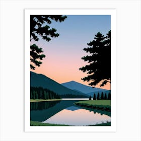 Sunset In The Mountains Art Print