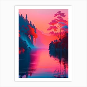 The Plitvice Lakes Dreamy Sunset 4 Art Print