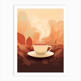 Autumn Tea Cup Vector Illustration Art Print