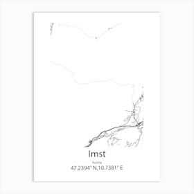 Imst,Austria Minimalist Map Art Print