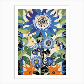 Flower Motif Painting Passionflower 2 Art Print