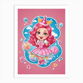 Little Girl In A Pink Dress Art Print