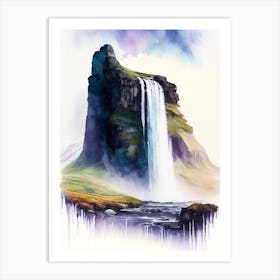 Kirkjufellsfoss, Iceland Water Colour  (3) Art Print