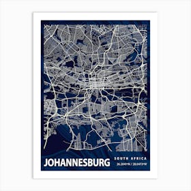 Johannesburg Crocus Marble Map Art Print