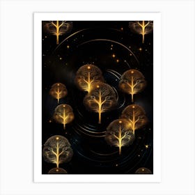 Golden Trees 1 Art Print