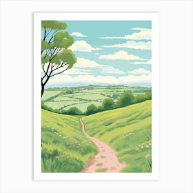 The Ridgeway England 1 Hike Illustration Art Print