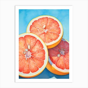 Grapefruits, watercolor Art Print