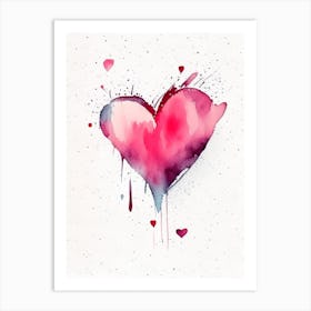 Abstract Heart Symbol Minimal Watercolour Art Print