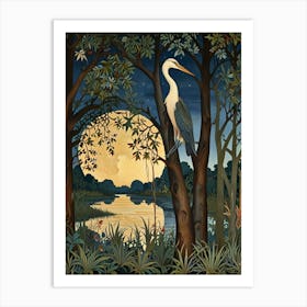 William Morris Heron At Night Art Print