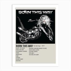 Born This Way By Lady Gaga 2011 Poster 1 Art Print