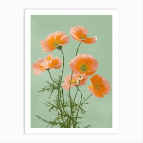 Marigold Flowers Acrylic Painting In Pastel Colours 10 Art Print