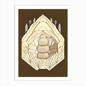 Honey Beehive 3 William Morris Style Art Print