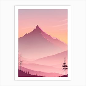 Misty Mountains Vertical Background In Pink Tone 102 Art Print