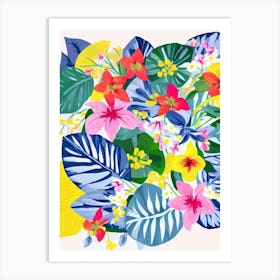 Laurel Modern Colourful Flower Art Print