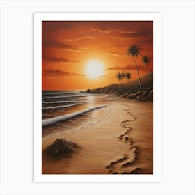 Sunset On The Beach Art Print