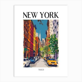 Tribeca New York Colourful Silkscreen Illustration 2 Poster Art Print