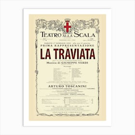 VintageTeatro Alla Scala - La Traviata Opera Poster Art Print