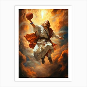 Jesus Basketball Art Print