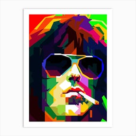 Keith Richards Classic Rock Pop Art WPAP Art Print