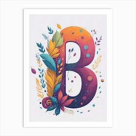 Colorful Letter B Illustration 37 Art Print