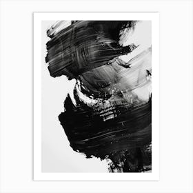 Abstract Black Brush Strokes Art Print