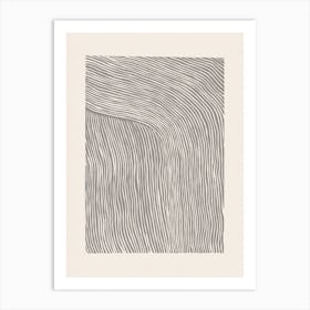 Linocut Stripes 3 Gray Art Print
