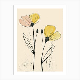 Dгјsseldorf Flower Market Boho Minimalist Style Art Print