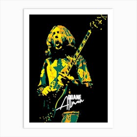 Duane Allman American Guitarist in Pop Art Art Print