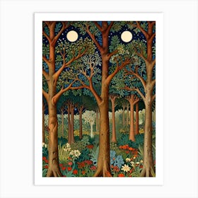 William Morris Forest At Night 29 Art Print