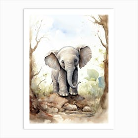 Elephant Painting Painting Watercolour 4 Art Print