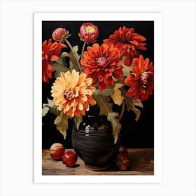 Bouquet Of Gaillardia Flowers, Autumn Fall Florals Painting 0 Art Print