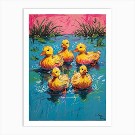 Ducks In The Water 3 Art Print
