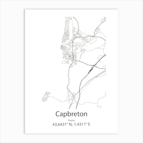 Capbreton,France Minimalist Map Art Print