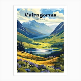 Cairngorms Scotland National Park Art Illustration Art Print