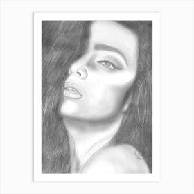 Pencil Drawing Of A Woman Art Print