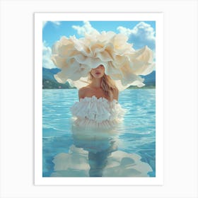 Artistic Panama Hat, Stunning Poolside Composition Art Print